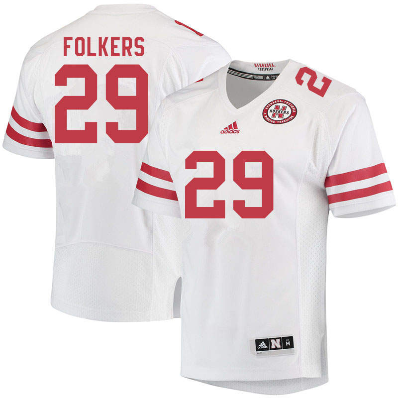 Men #29 Bennett Folkers Nebraska Cornhuskers College Football Jerseys Sale-White